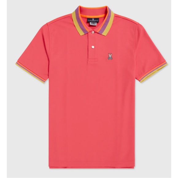 PSYCHO BUNNY ~ Mens Oliver Neon Tipped Polo (NWT) - Picture 1 of 12